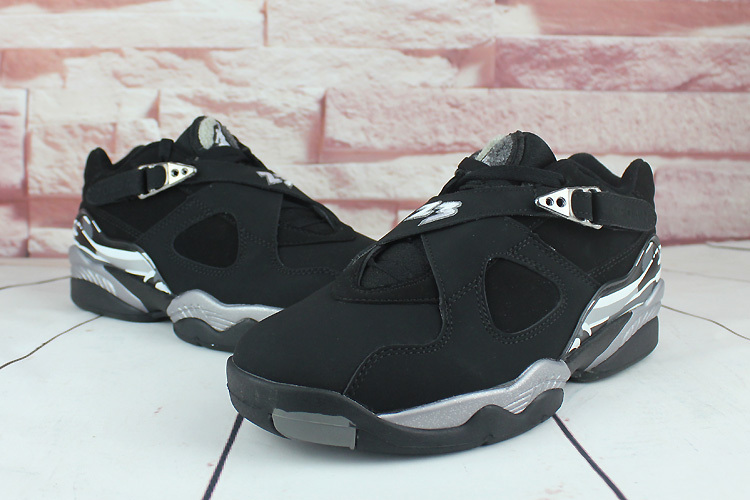 Classic Air Jordan 8 Low Black Sliver Shoes For Sale